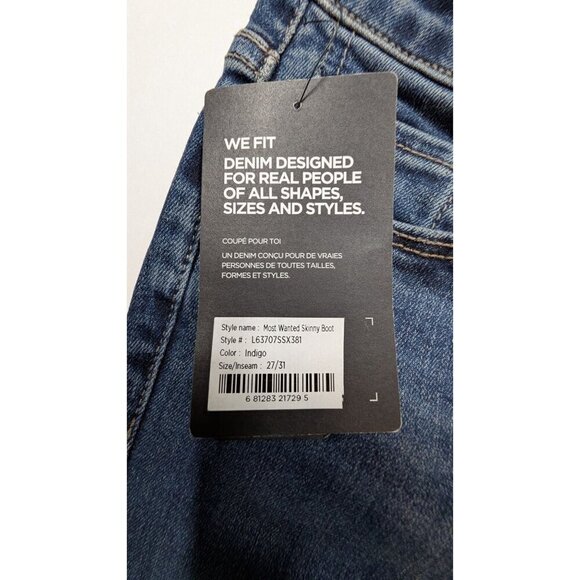 Silver Jeans Co. Most Wanted Universal Fit Mid Rise Skinny Boot Jeans W27L31 NWT - Picture 9 of 12